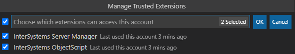 Manage trusted extension list