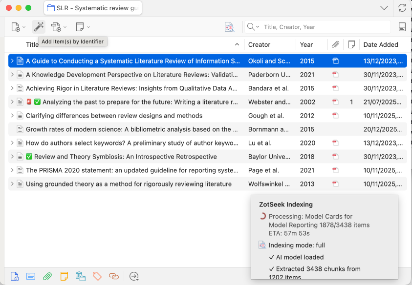 Indexing Progress