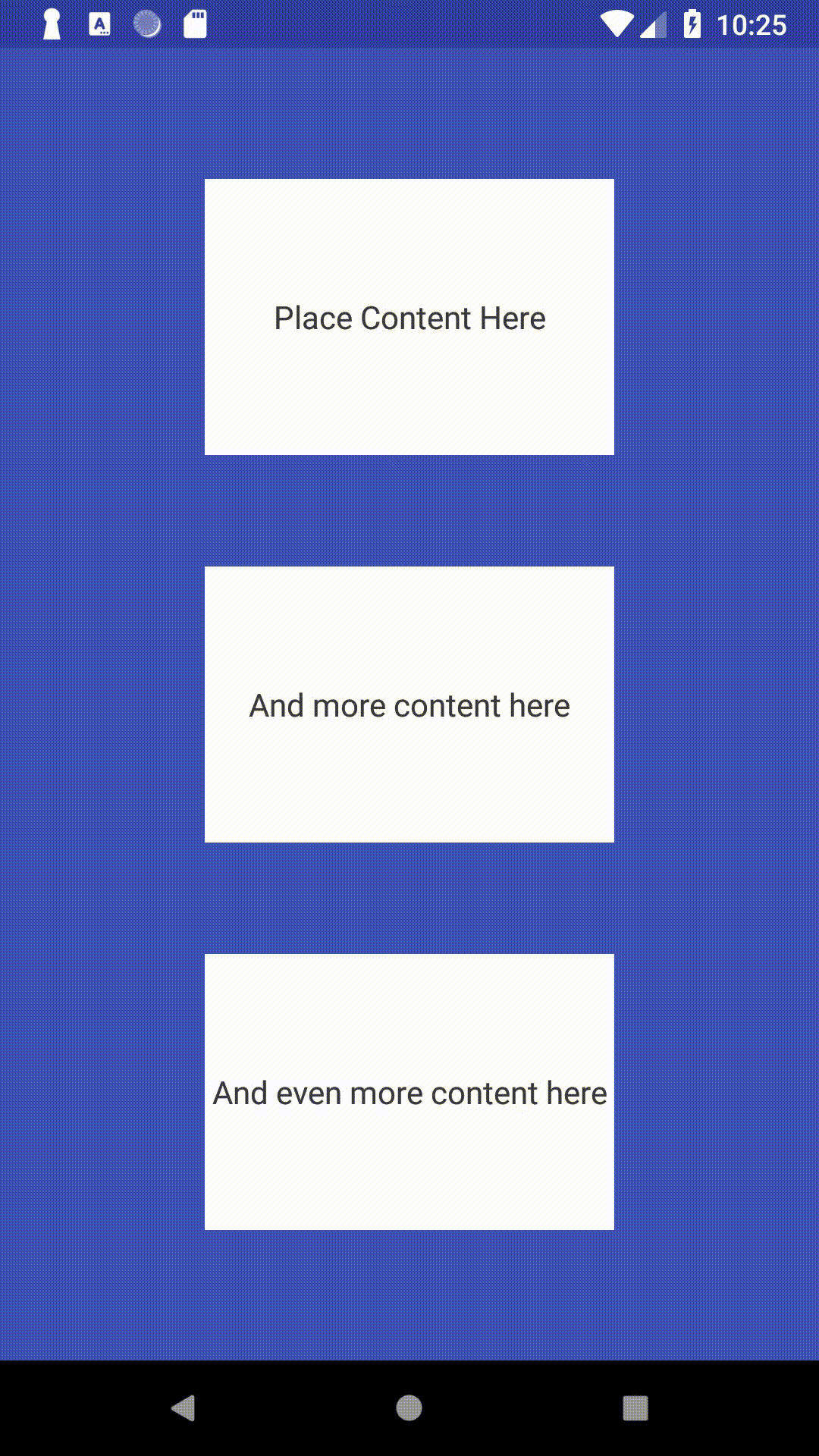 Text content with 3 cards video