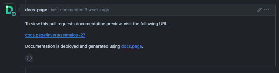 GitHub Bot comment