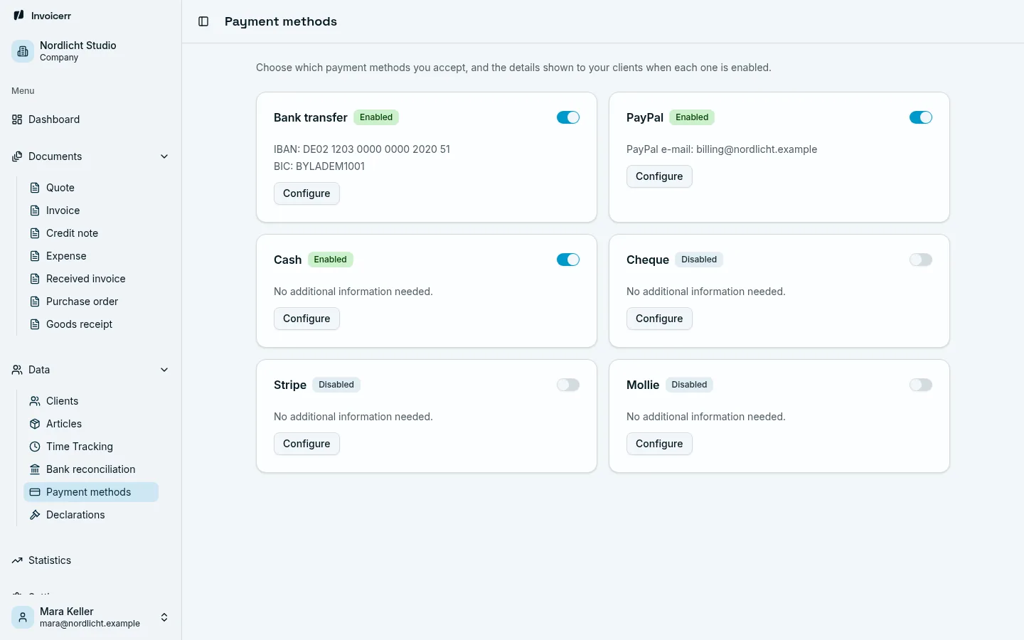 Payment methods