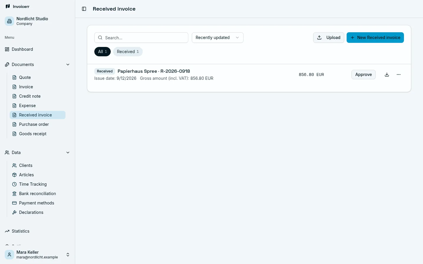 Received invoices