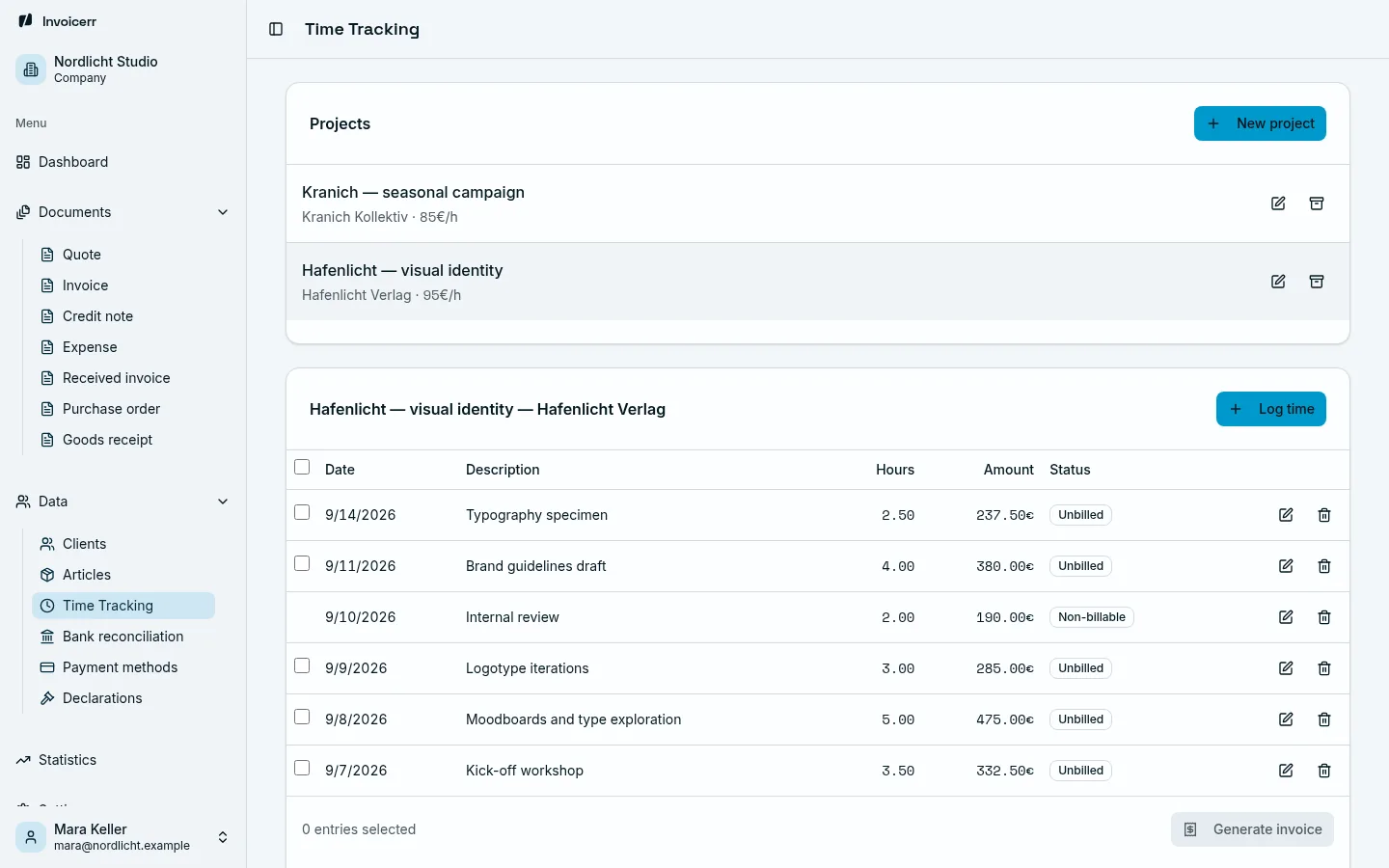 Time tracking