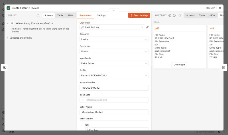 Create Invoice in n8n