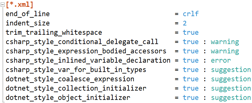 Code formatting