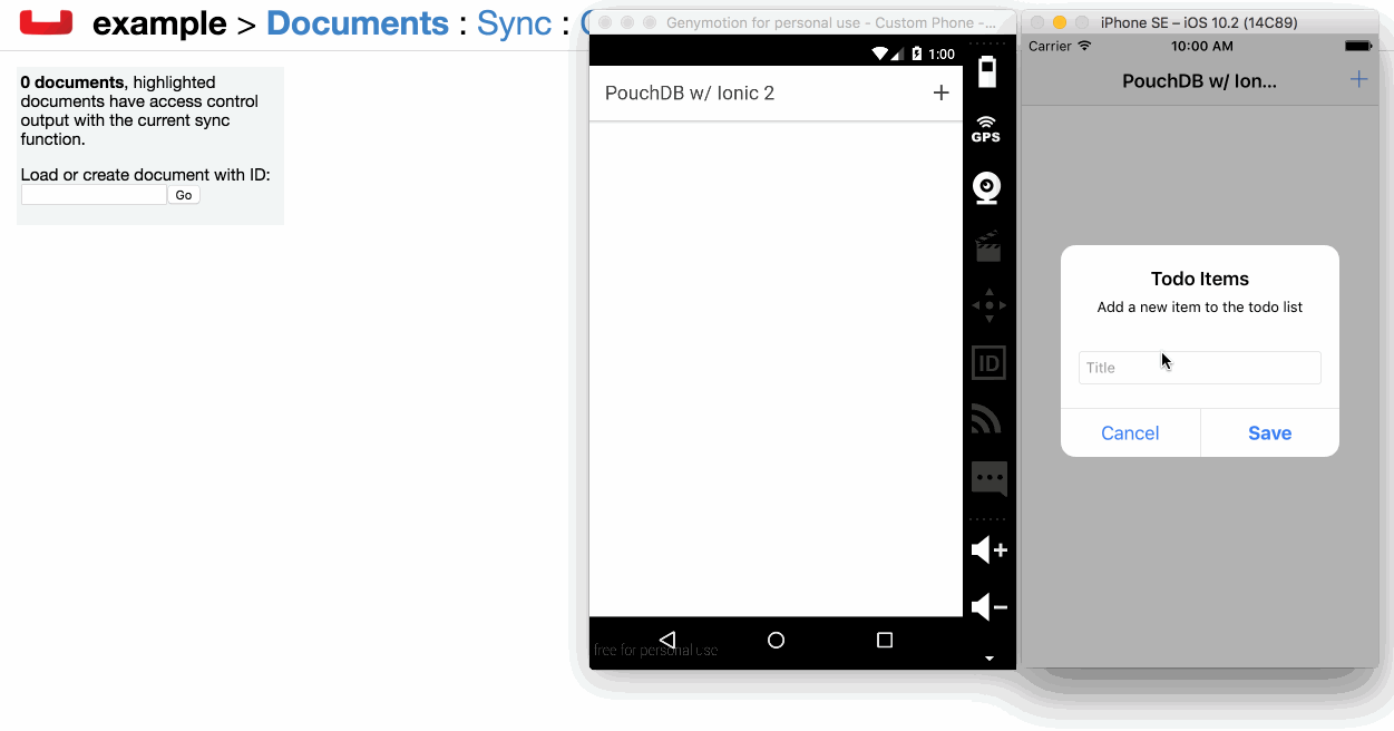 PouchDB with Ionic 2 and Couchbase