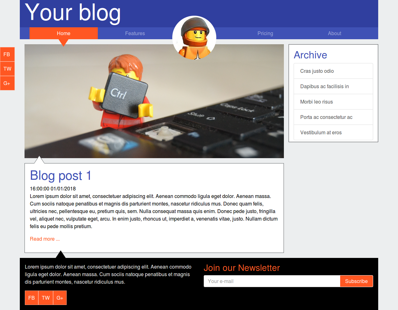 Bootstrap 4 Weblog template