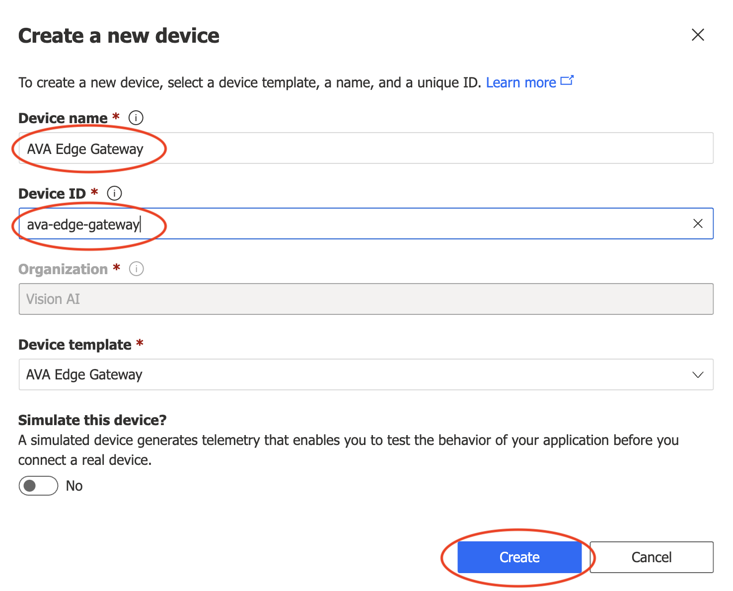 Create New Gateway Device