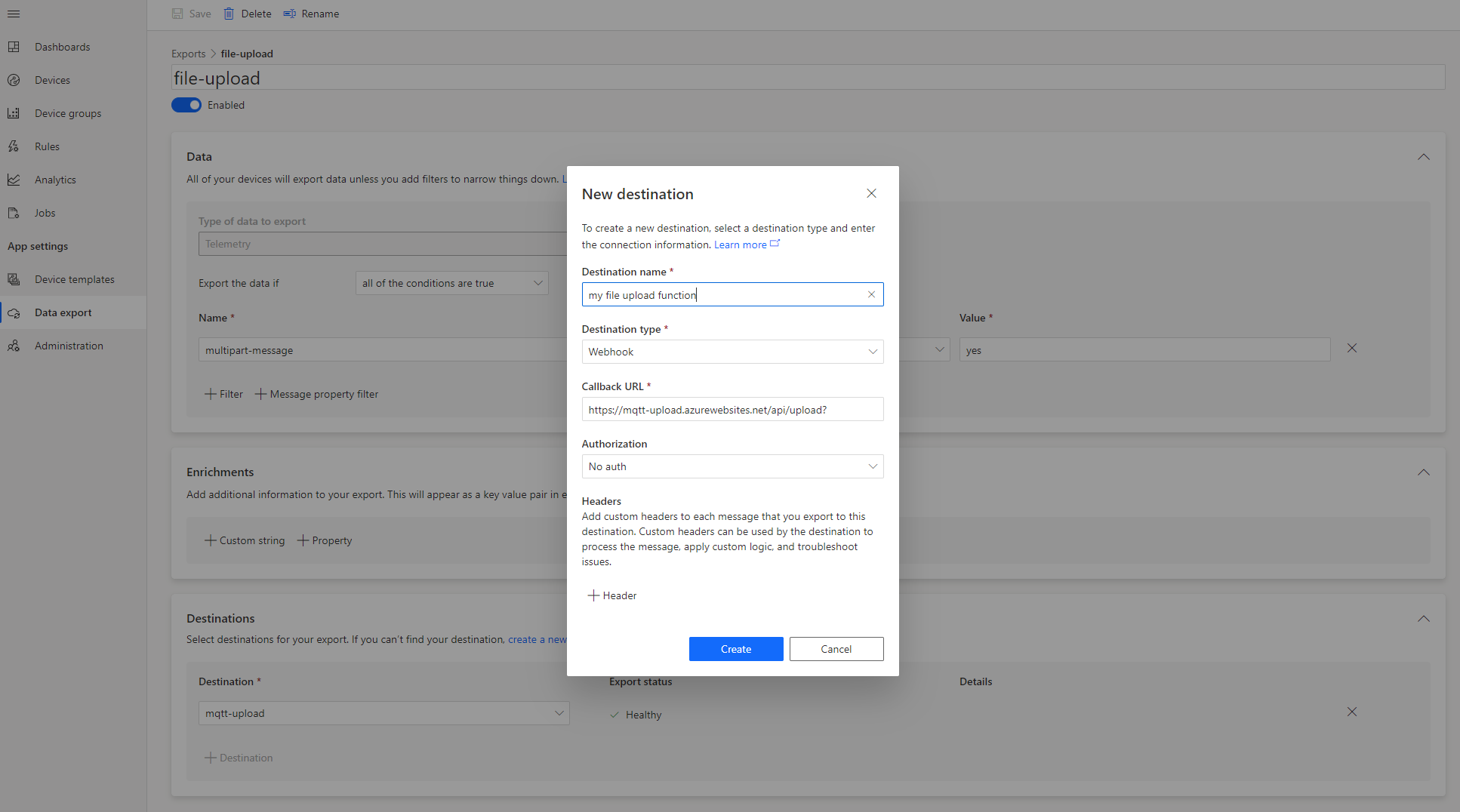 CDE UX for adding a destination