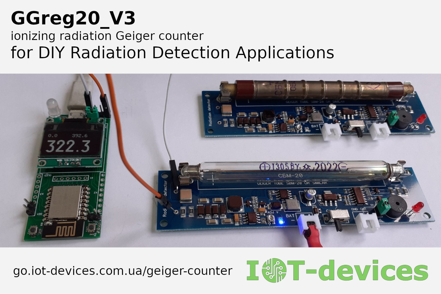 DIY Geiger counter GGreg20_V3 with J305 pr SBM20 GM-tubes