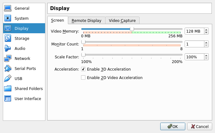 Display settings