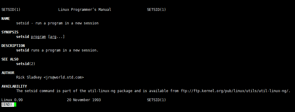 setsid 帮助信息