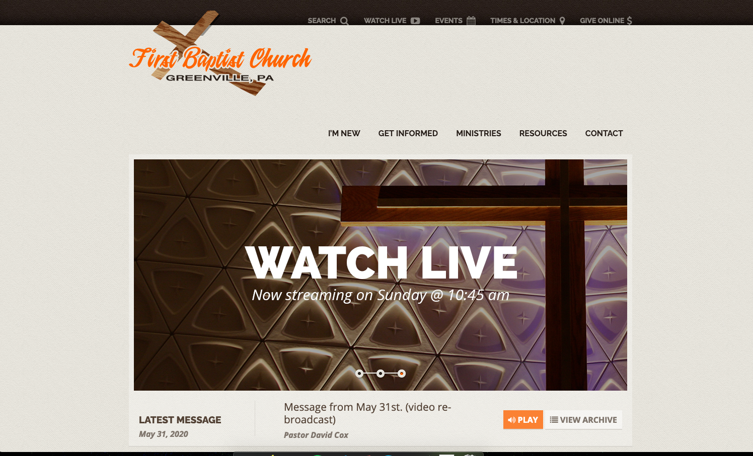 Before of the Church Website