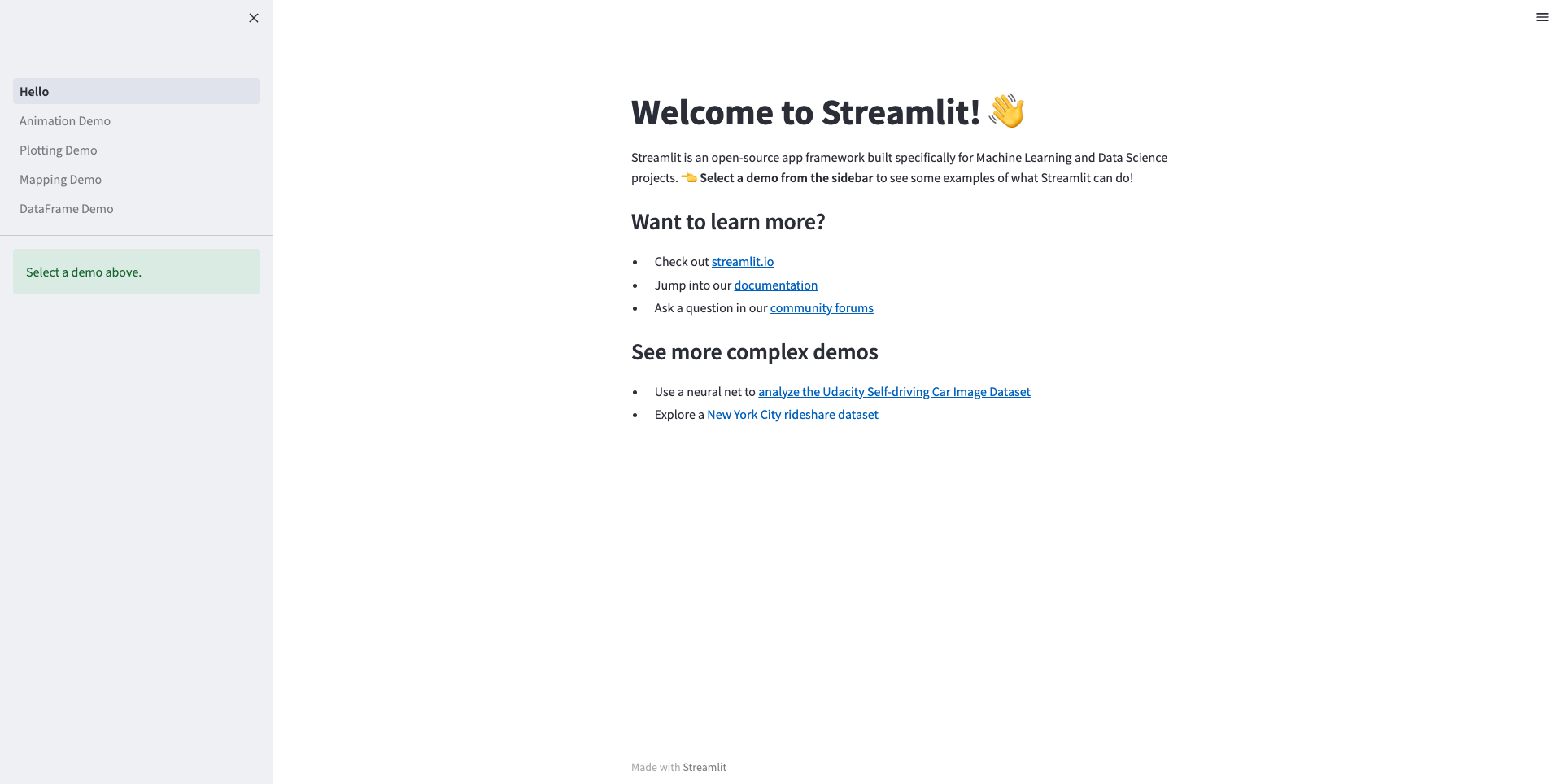 Streamlit Hello Application