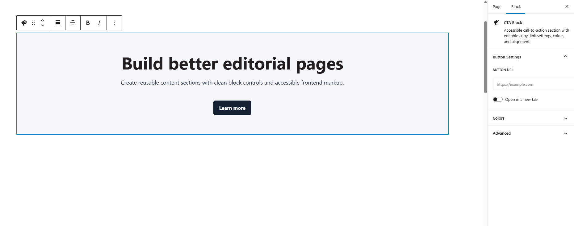 Editor overview