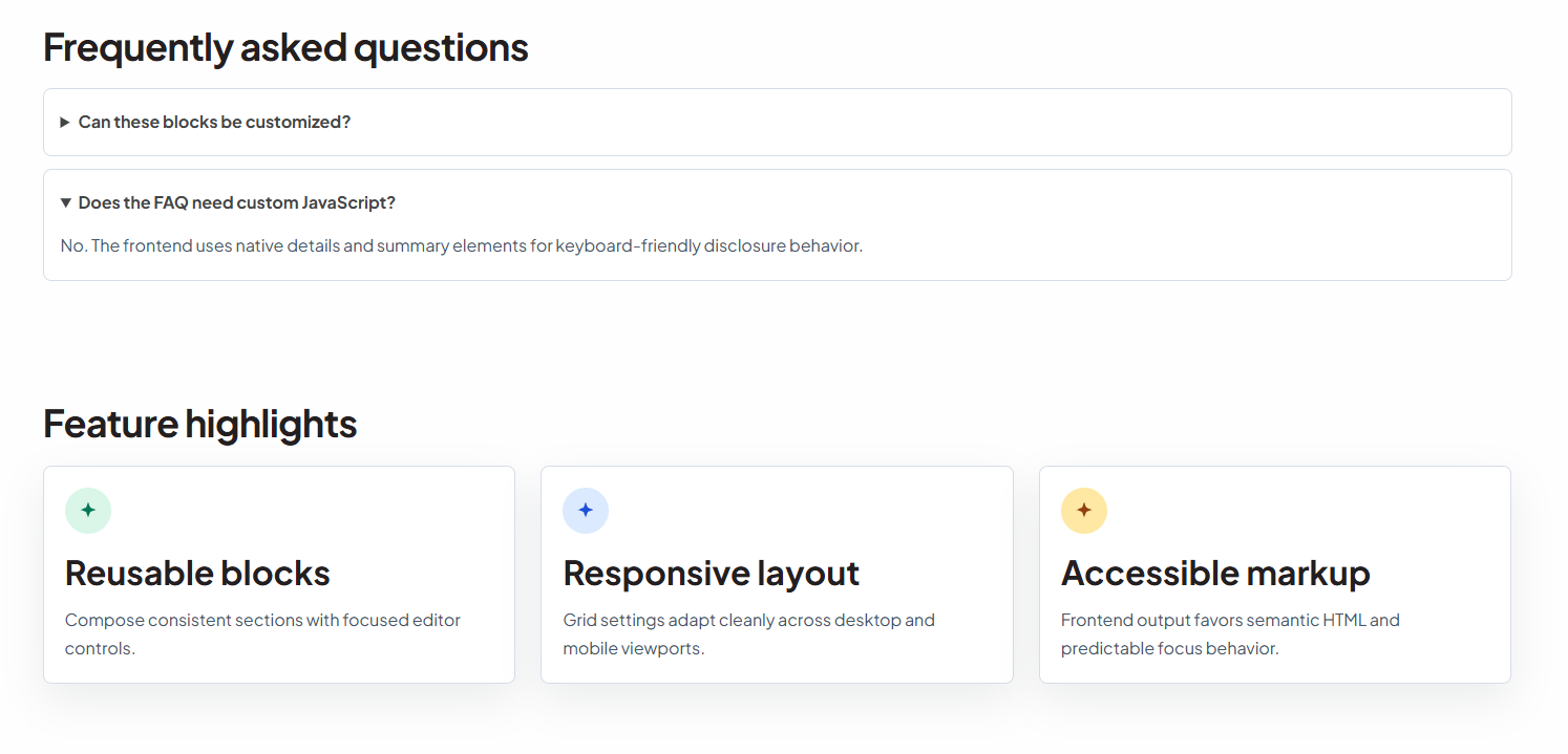 Frontend desktop overview