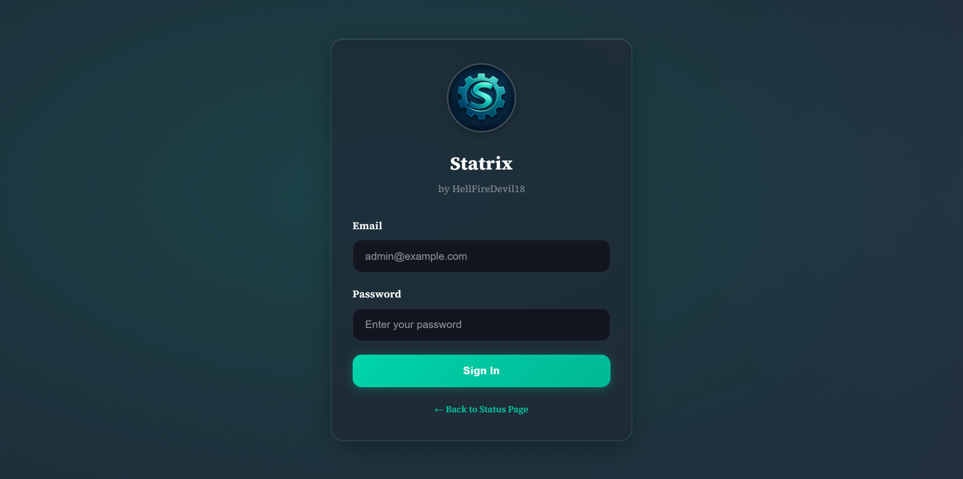 Statrix Login Page