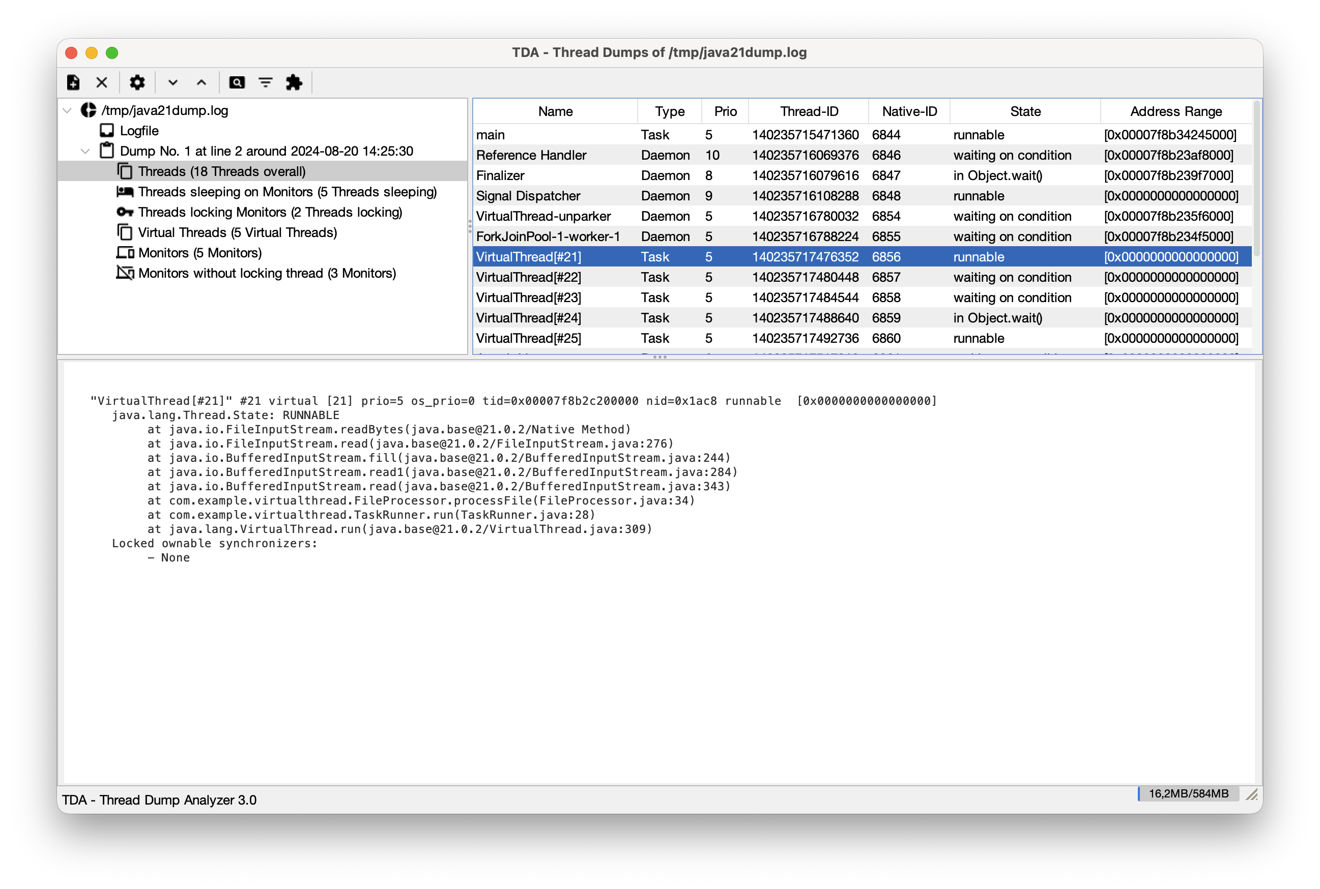 TDA Main Screen