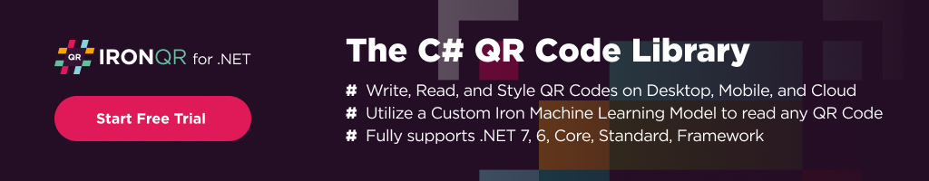 IronQR NuGet Trial Banner Image