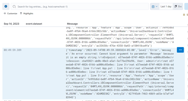 ElasticSearch Logging