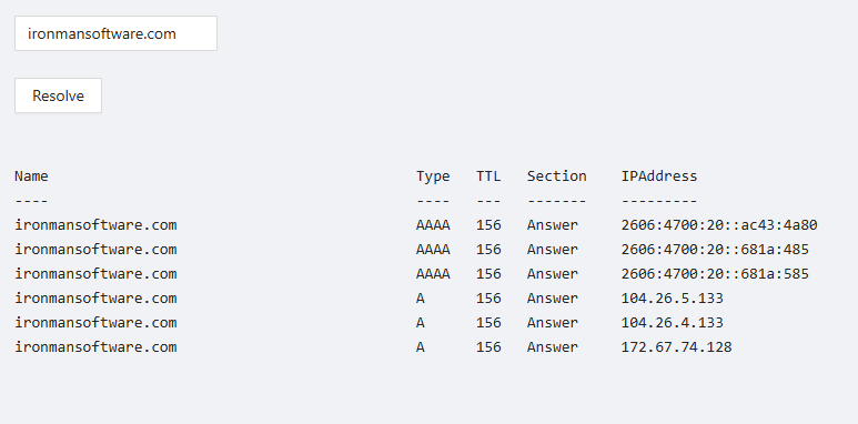 Resolve DNS Name