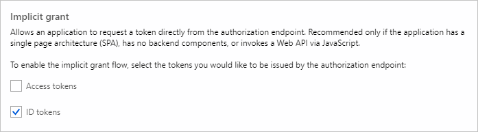 A screenshot of the Implicit grant section