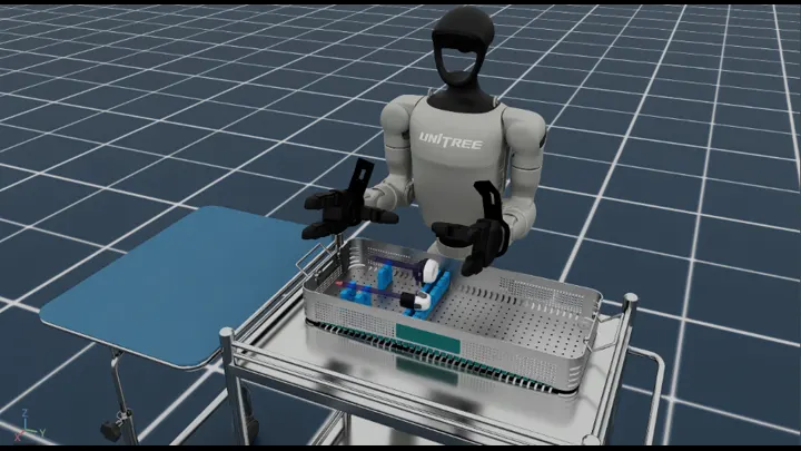 Unitree G1 assembling a trocar
