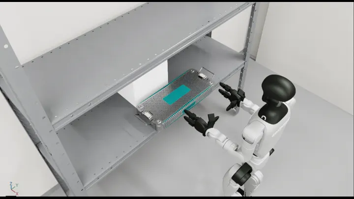 Unitree G1 moving a surgical tray