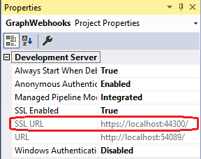 Screenshot of the Visual Studio Properties window