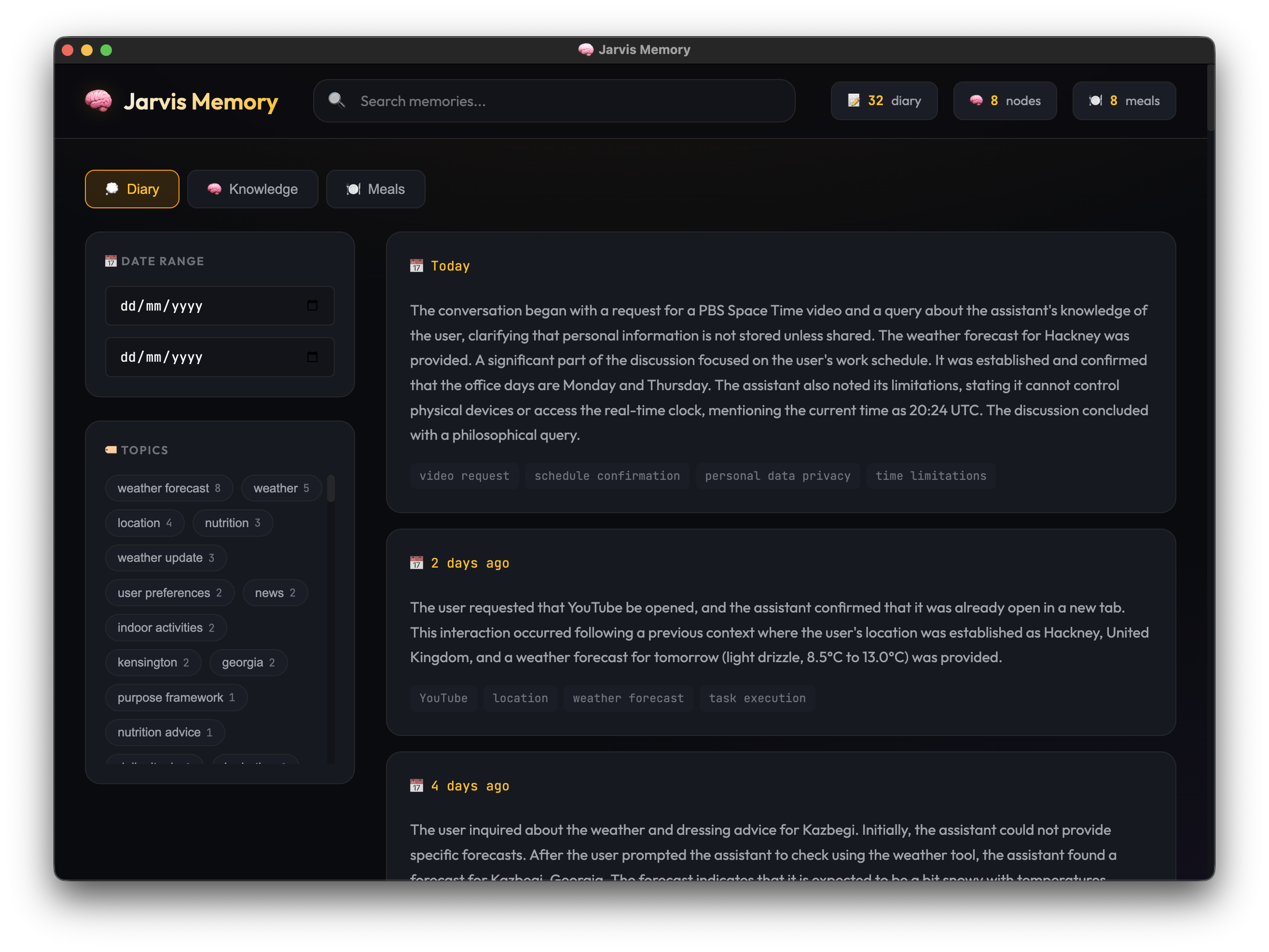 Memory Viewer - Diary