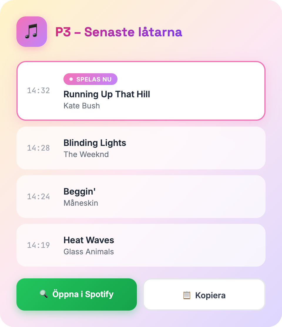 Music identifier mockup