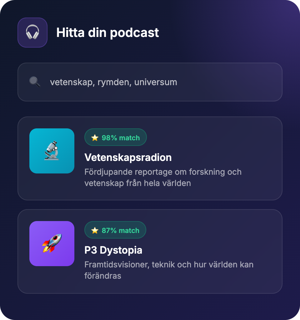 Podcast finder mockup