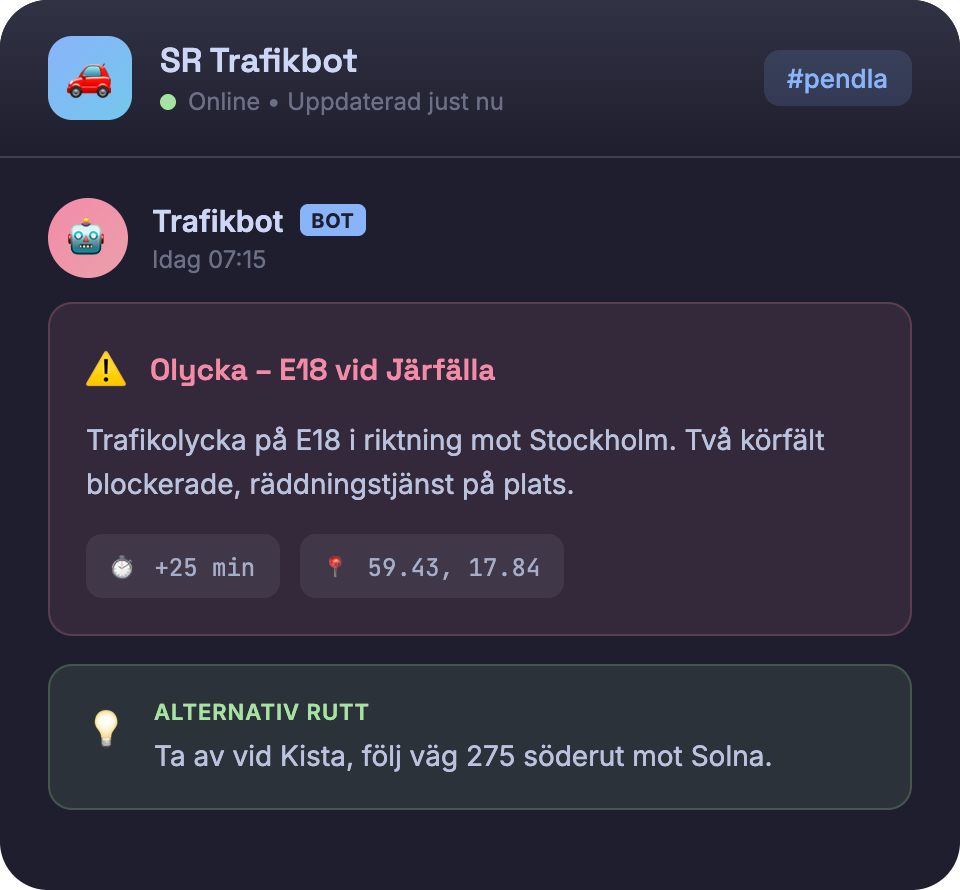 Traffic bot mockup