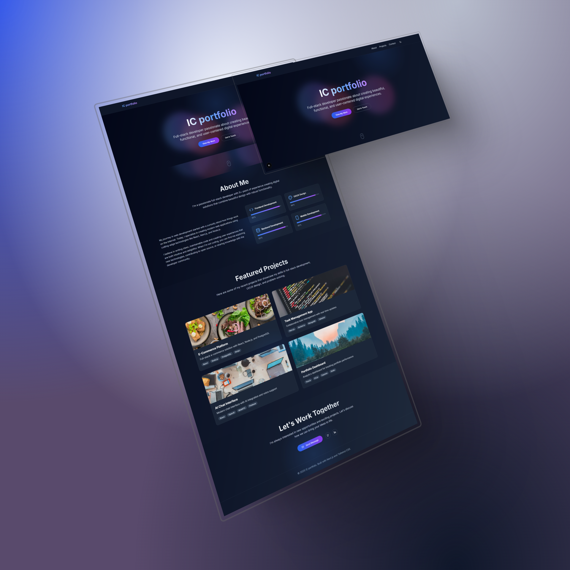 Preview of IC Portfolio, a responsive developer portfolio website