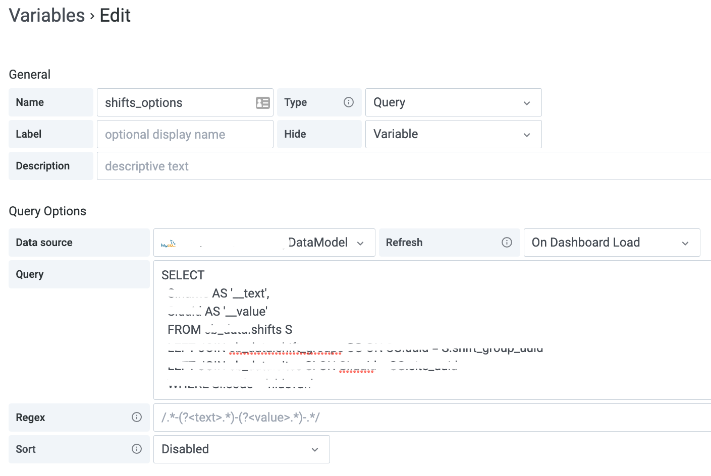 variable settings