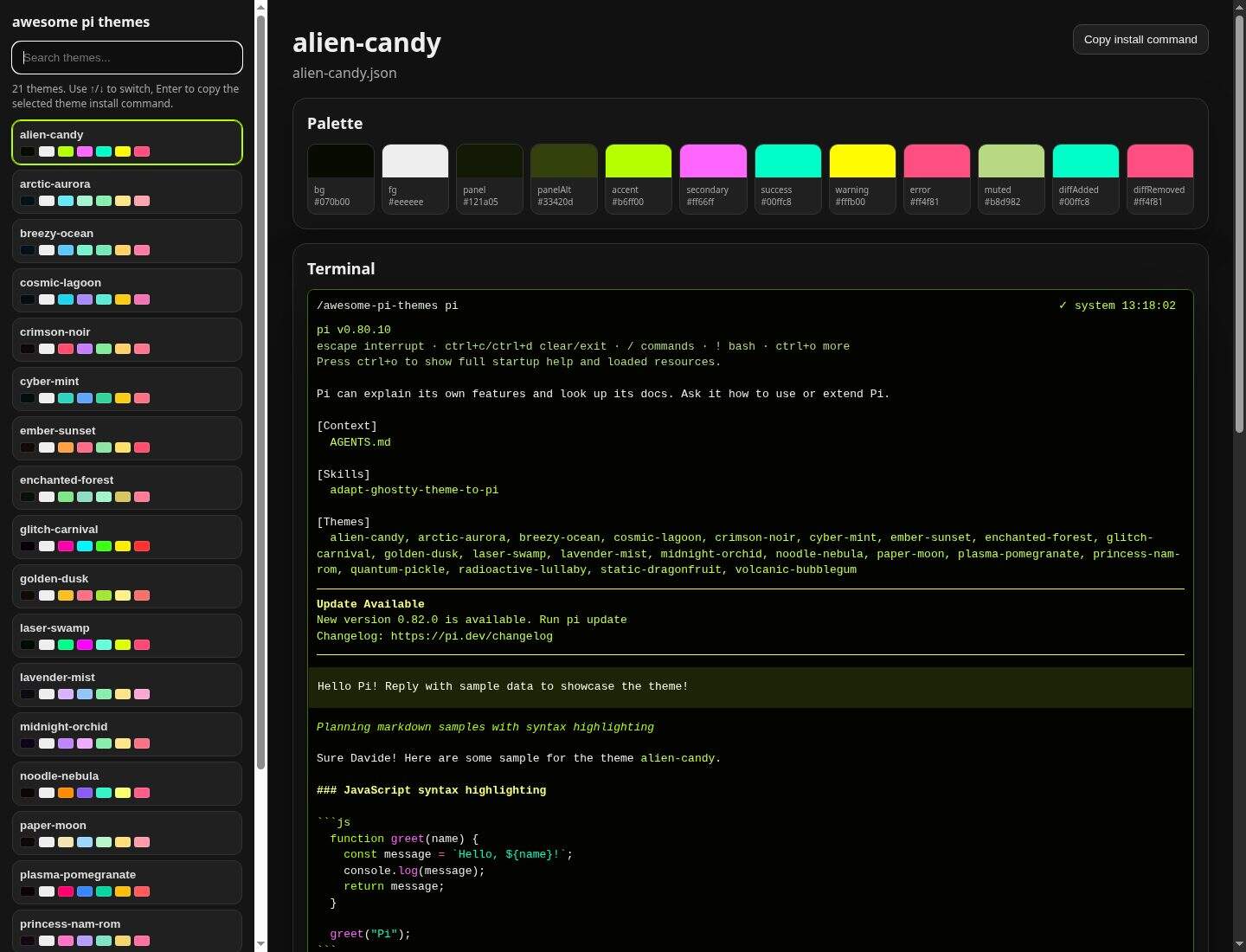 Screenshot of alien-candy