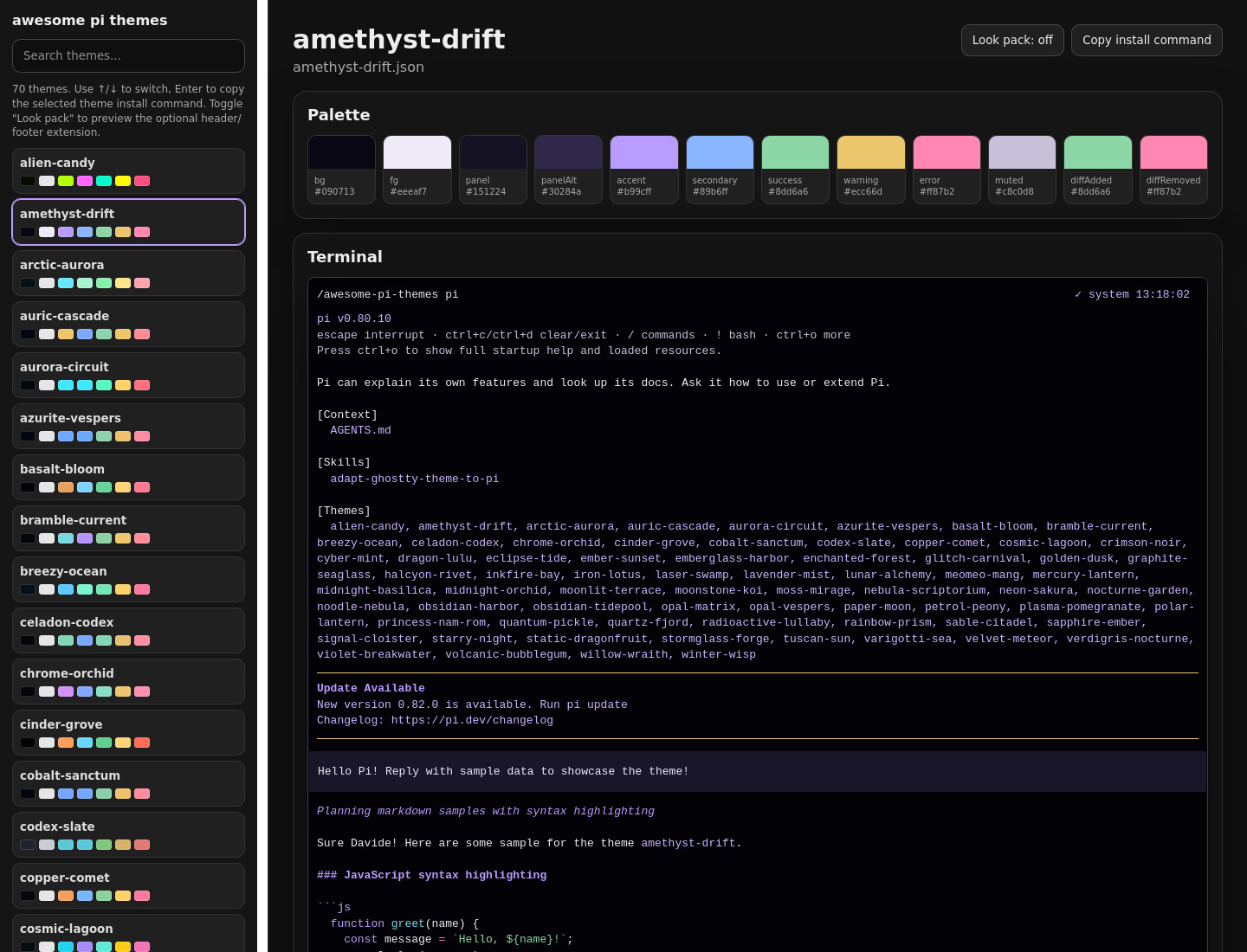 Screenshot of amethyst-drift