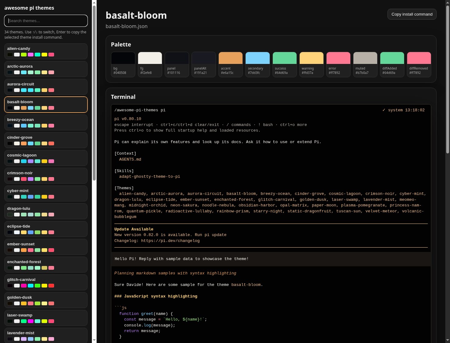 Screenshot of basalt-bloom