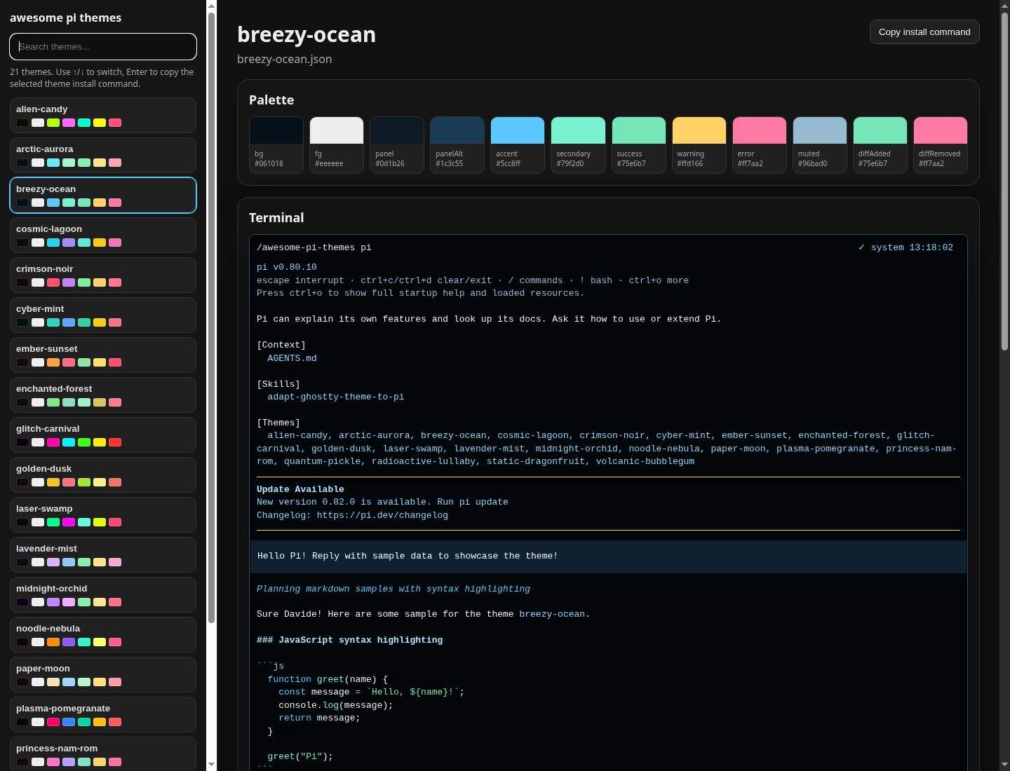 Screenshot of breezy-ocean
