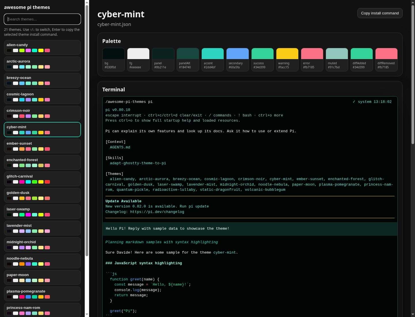 Screenshot of cyber-mint
