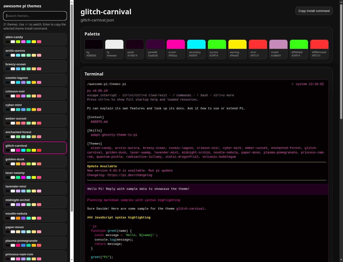 Screenshot of glitch-carnival