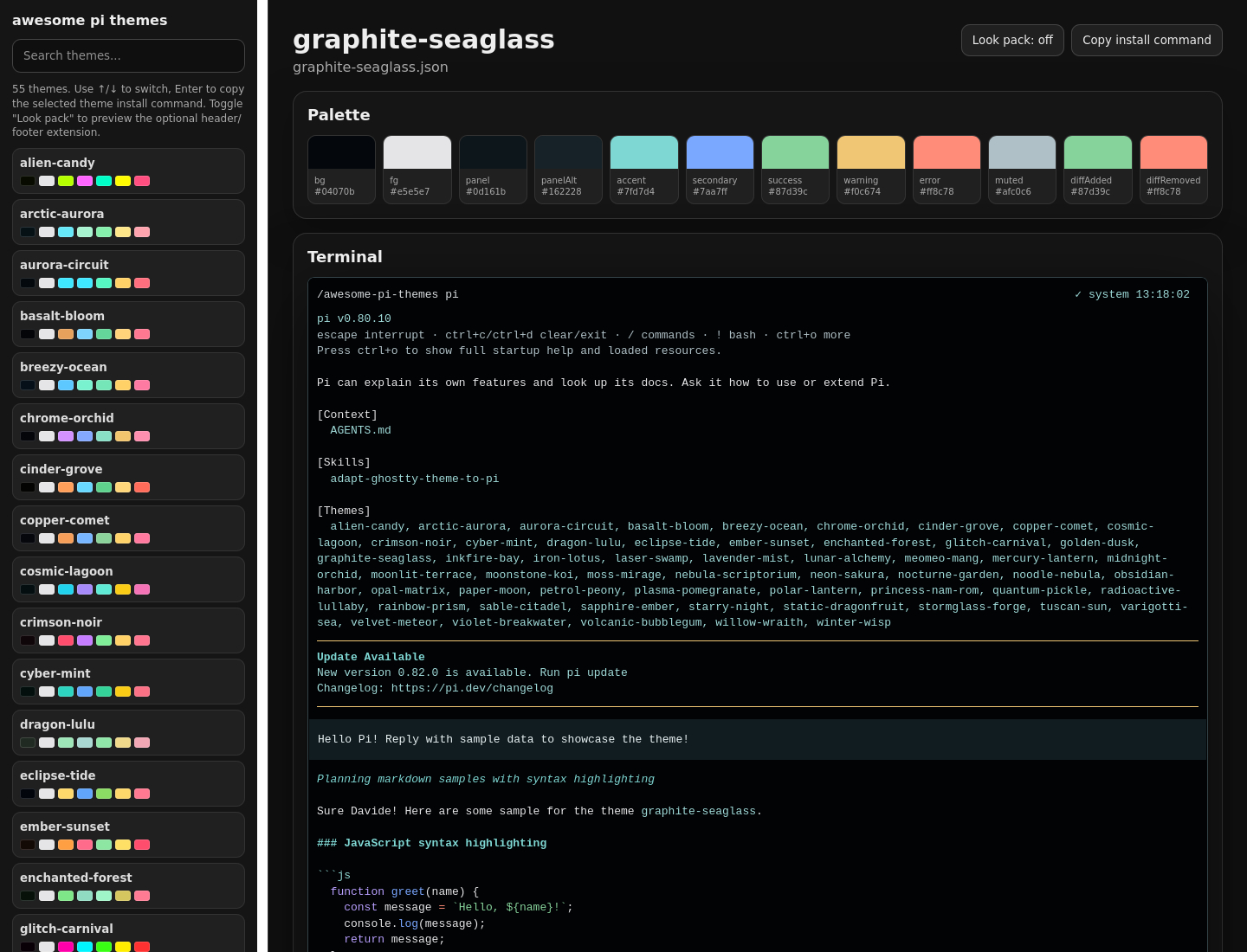 Screenshot of graphite-seaglass