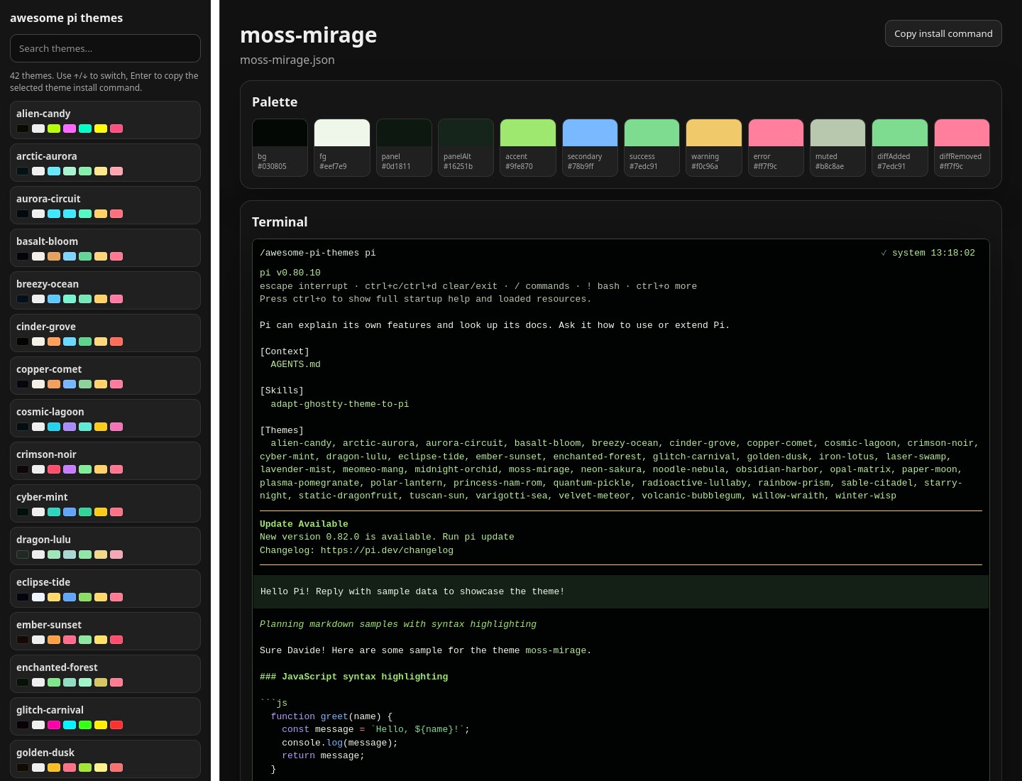 Screenshot of moss-mirage