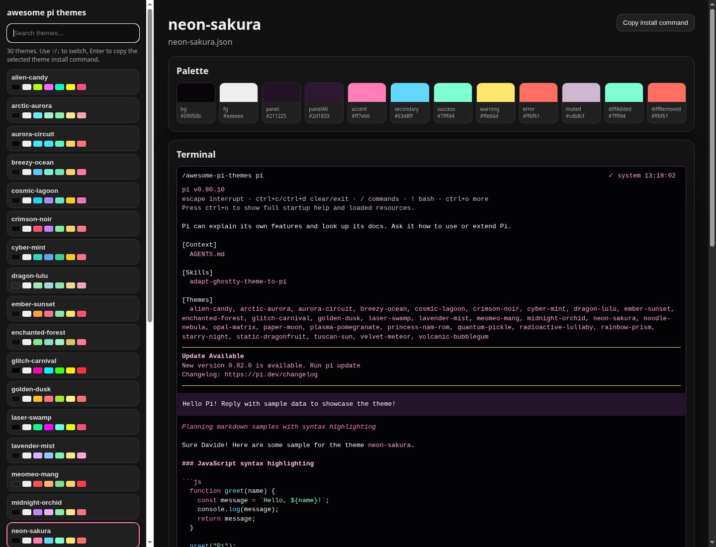 Screenshot of neon-sakura