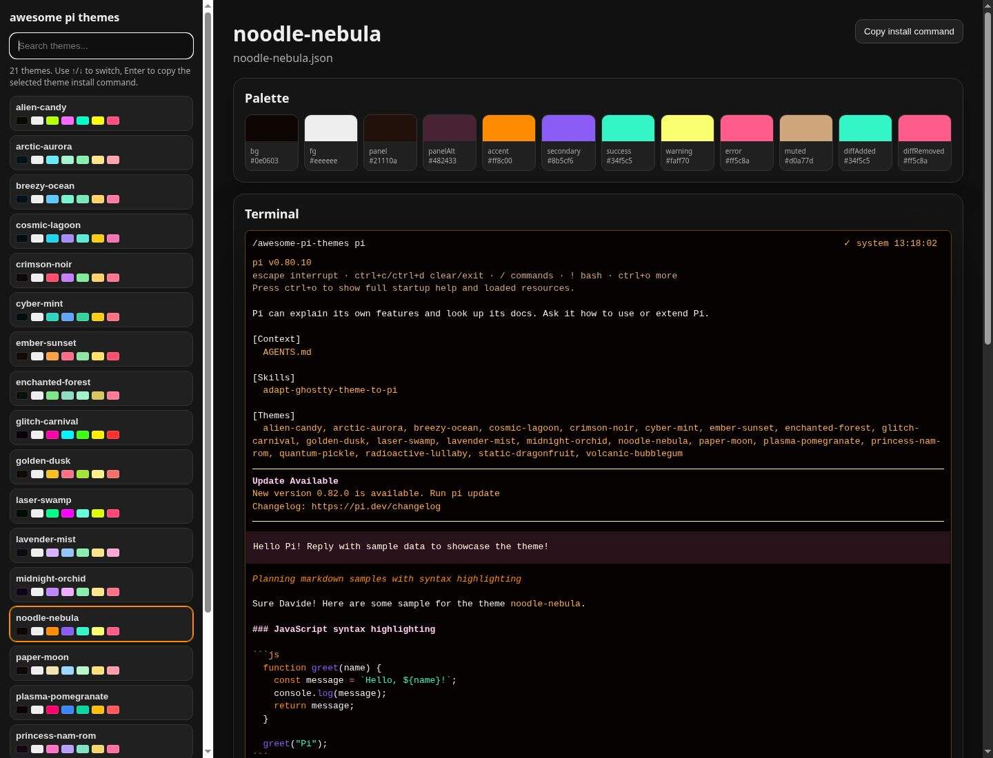 Screenshot of noodle-nebula