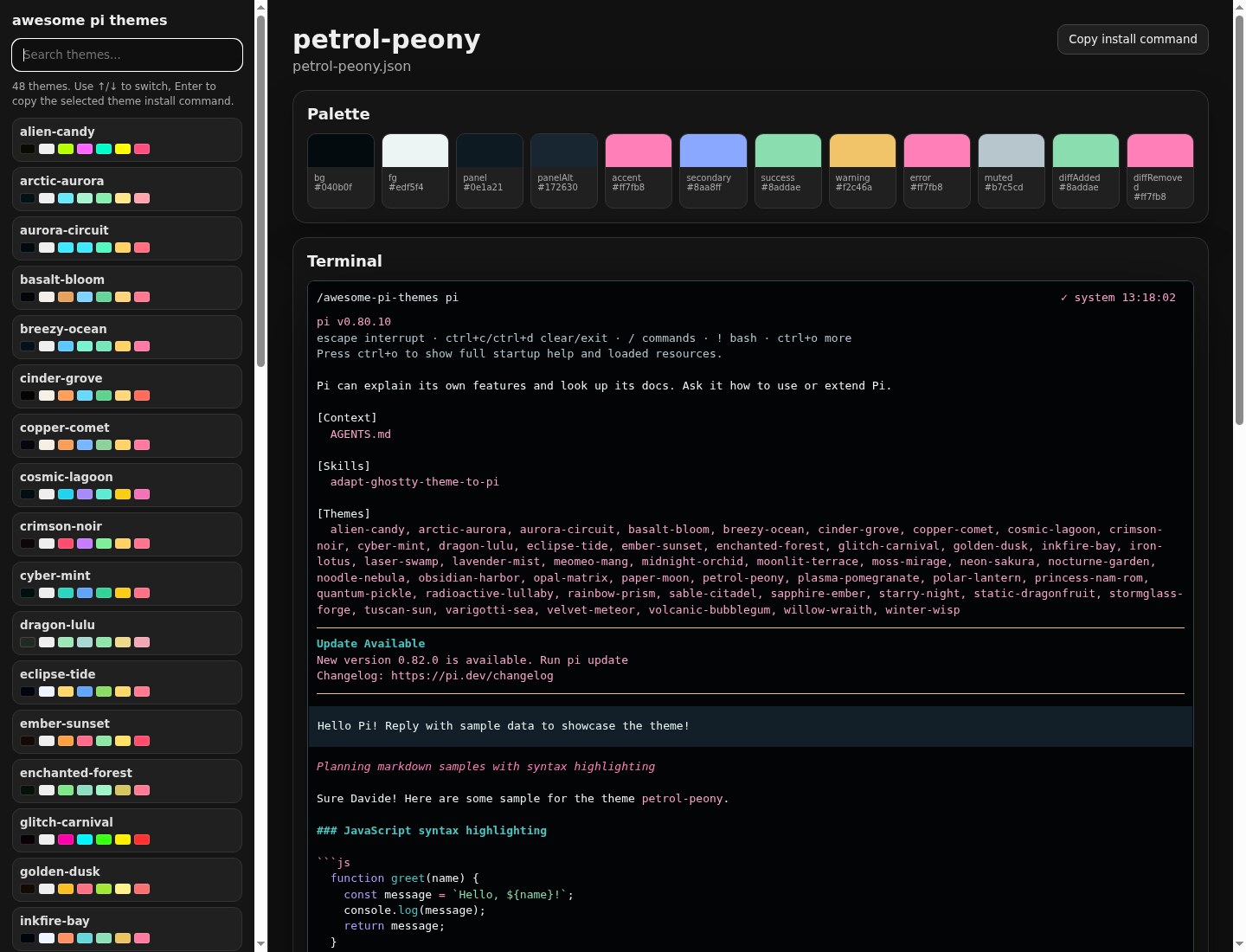 Screenshot of petrol-peony
