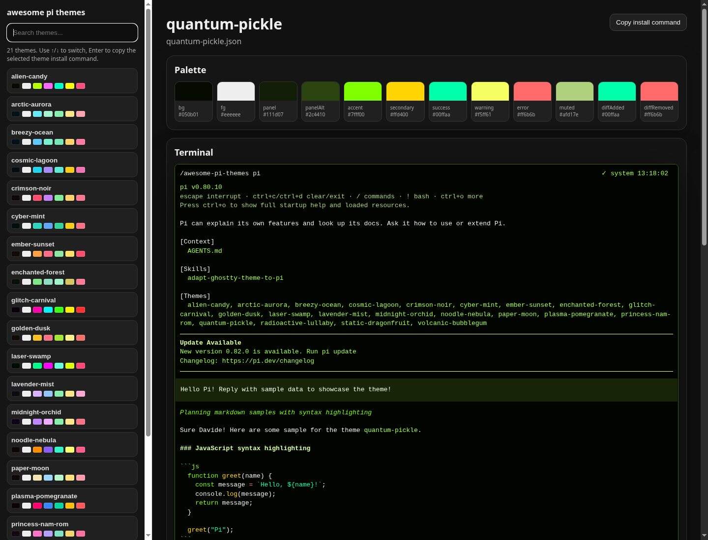 Screenshot of quantum-pickle