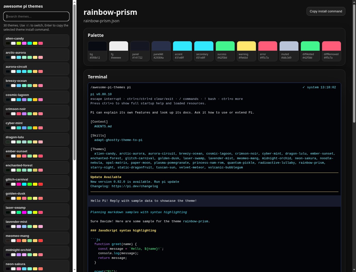 Screenshot of rainbow-prism