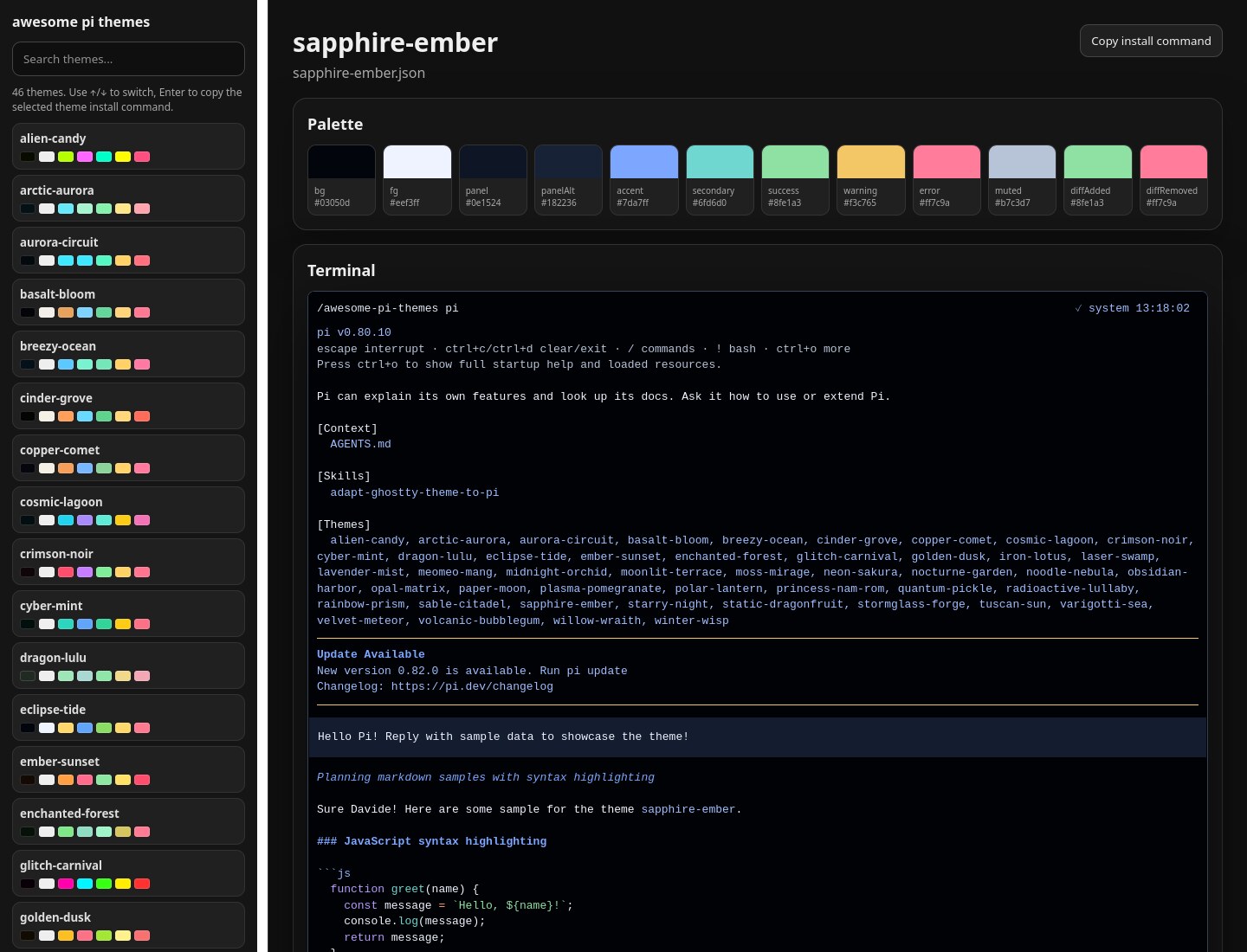 Screenshot of sapphire-ember