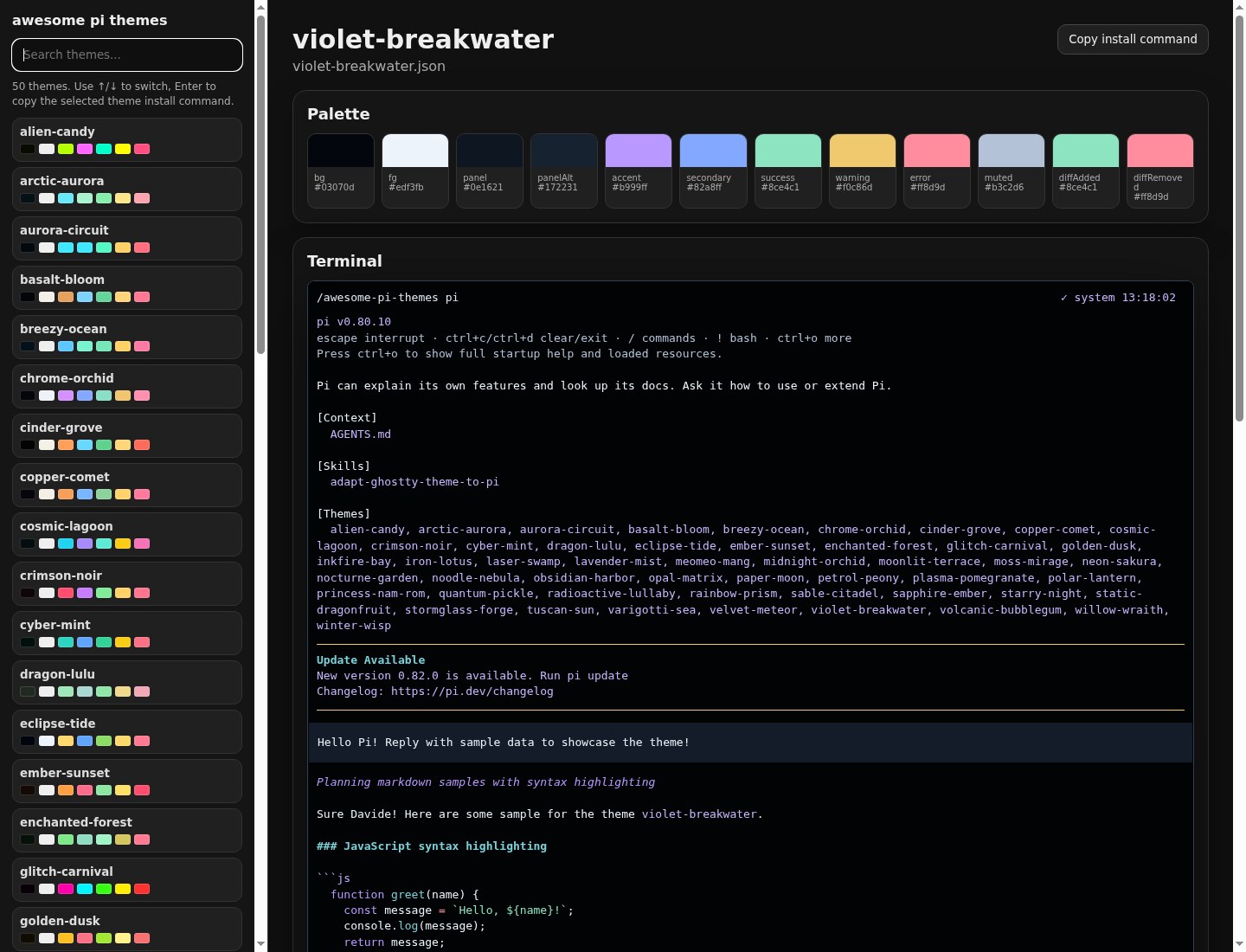 Screenshot of violet-breakwater